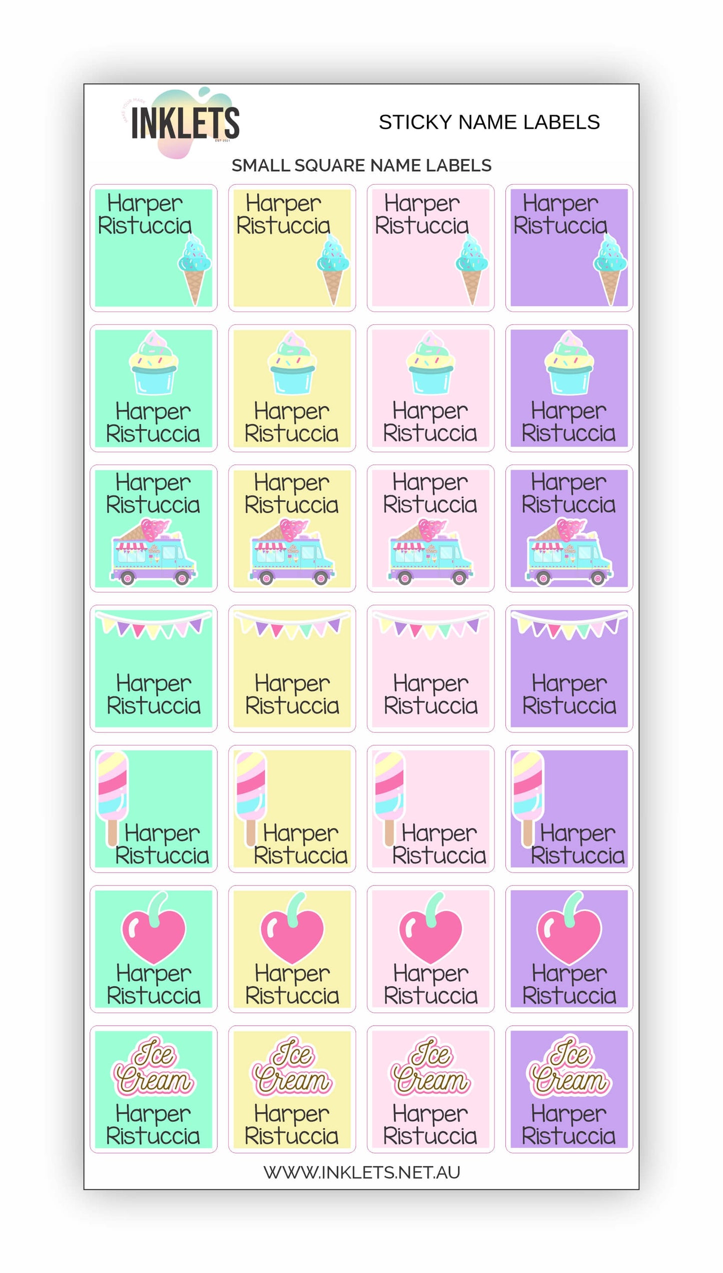Ice Cream Name Label Bundle