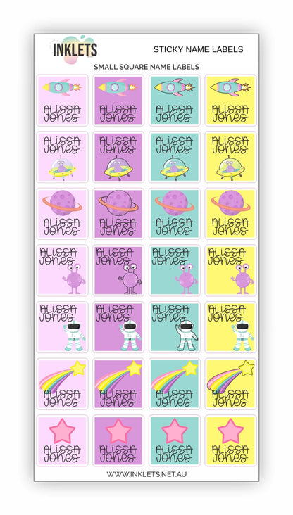 Space Blast Pink Name Label Bundle