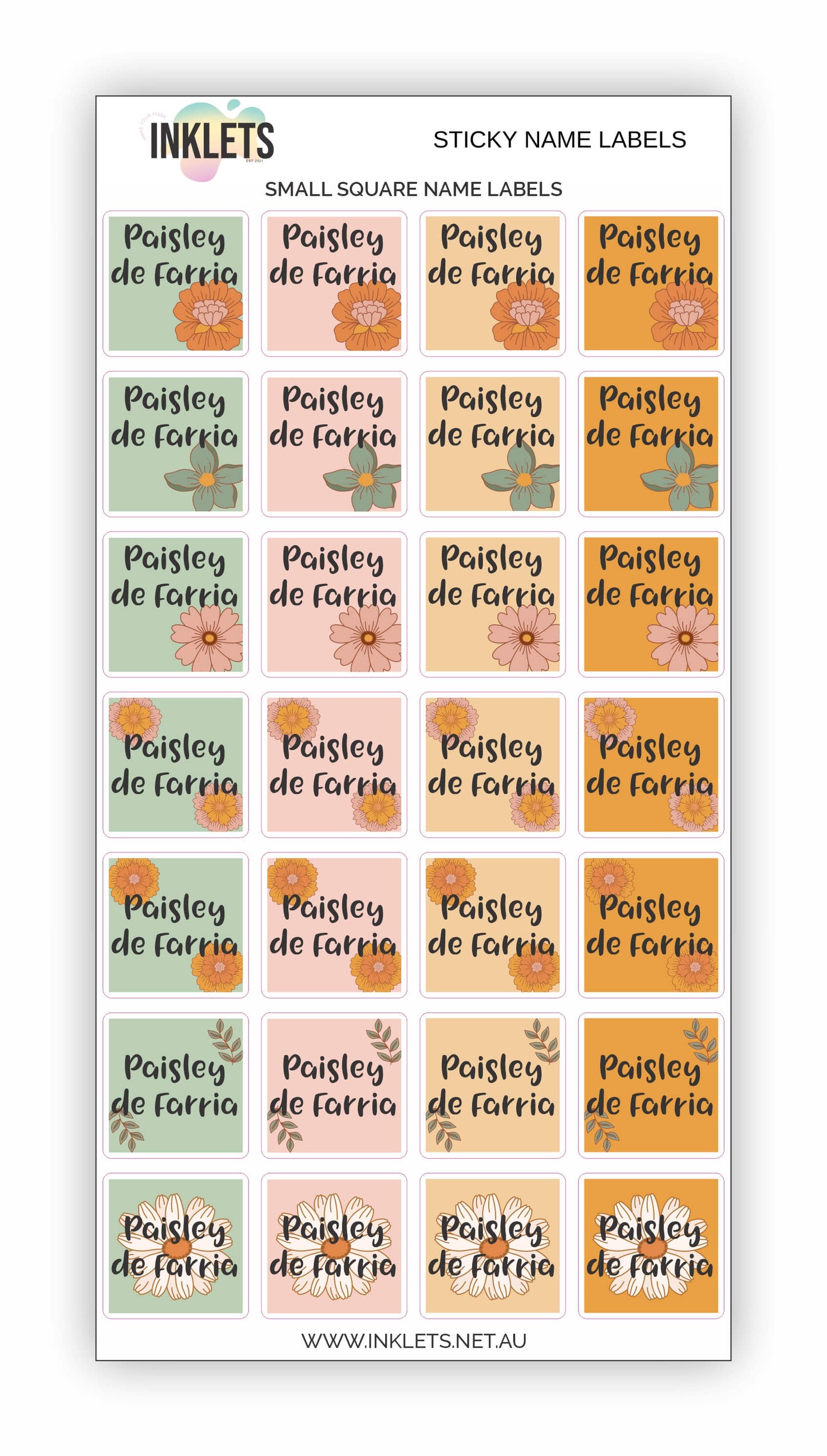 Groovy Flowers Name Label Bundle