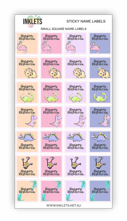 Pink Dinos Name Label Bundle