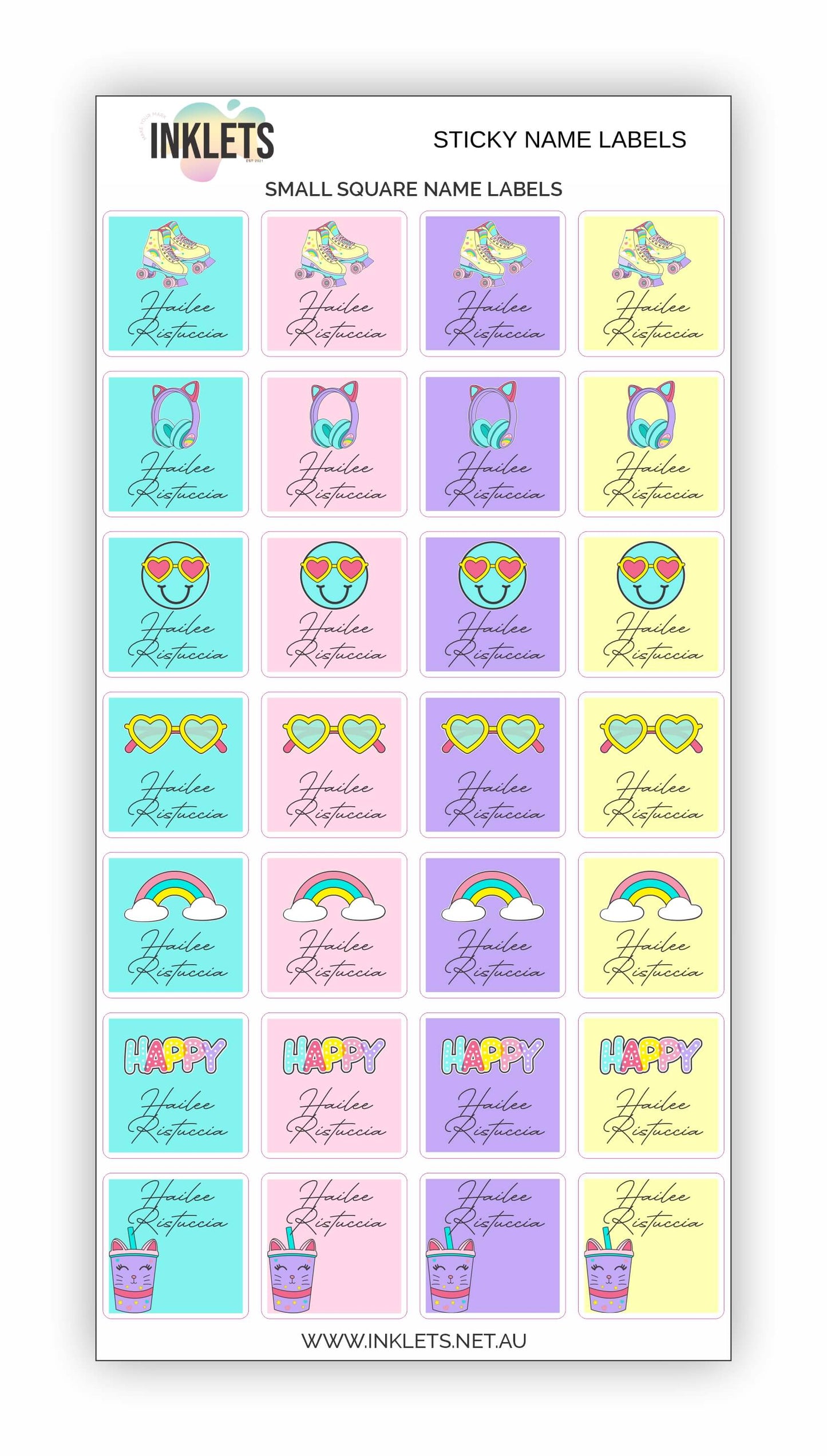 Roller Skating Name Label Bundle