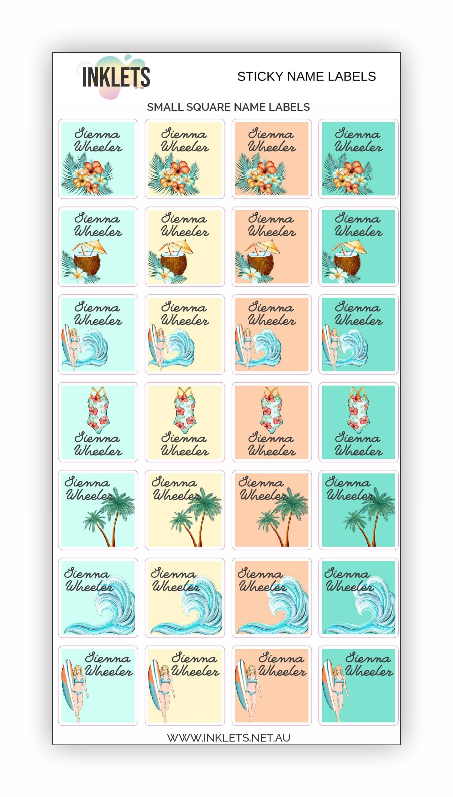 Surf Girl Name Label Bundle