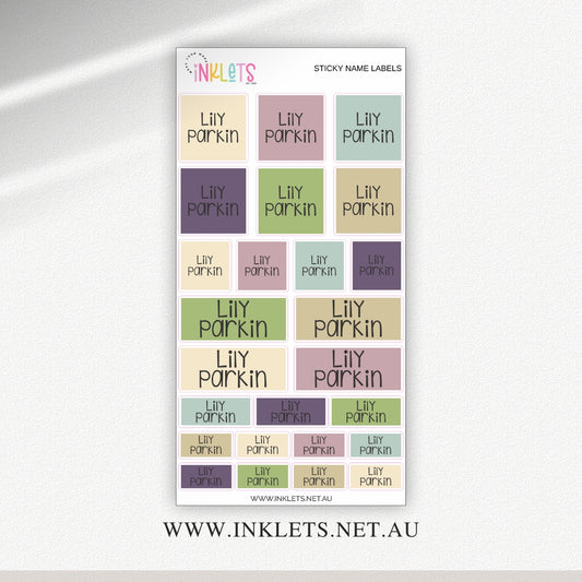Spring Colours Name Labels Sheet
