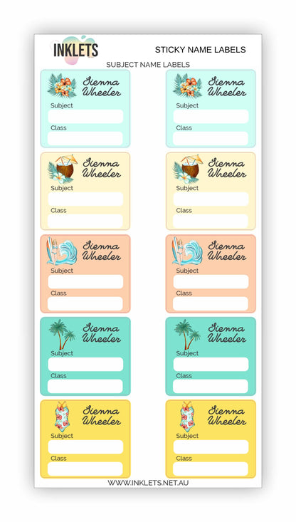 Surf Girl Name Label Bundle