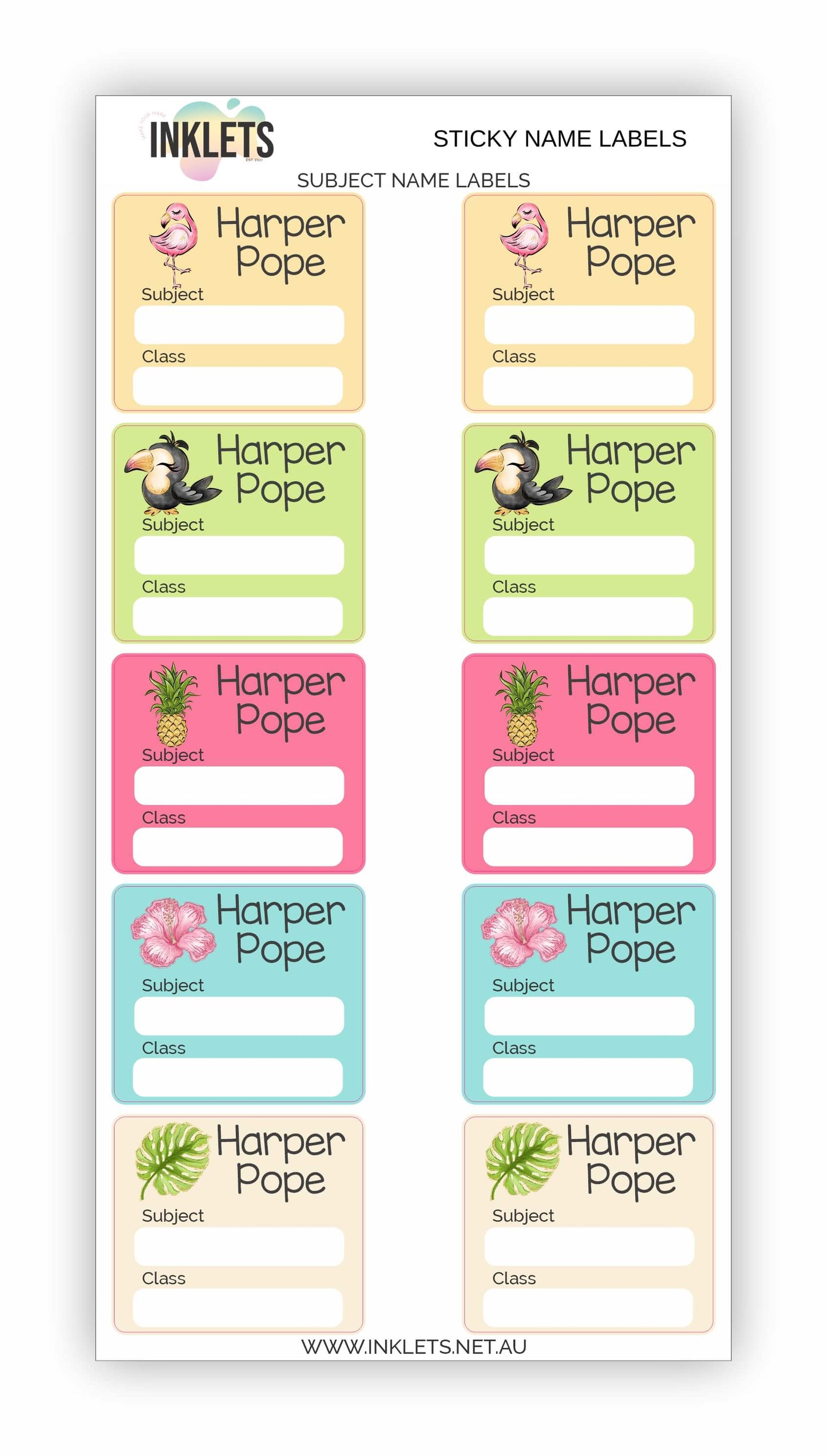 Tropics Name Label Bundle