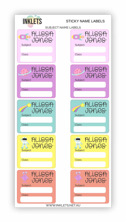 Space Blast Pink Name Label Bundle