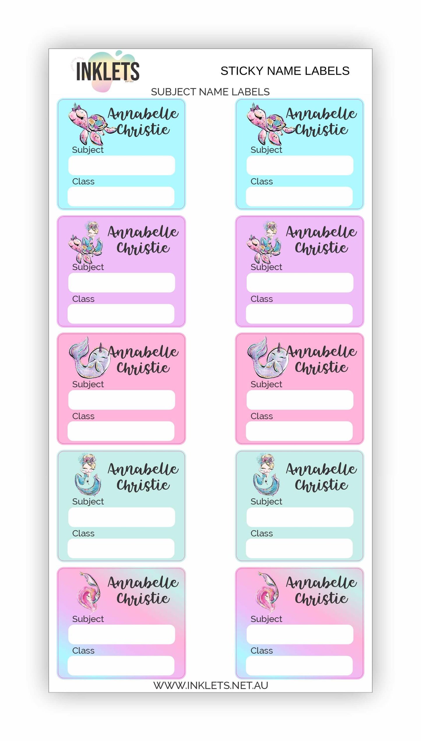 Mermaids Name Label Bundle