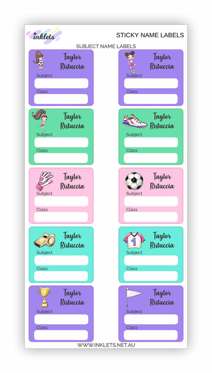 Soccer Girls Name Label Bundle