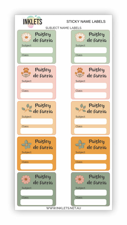 Groovy Flowers Name Label Bundle