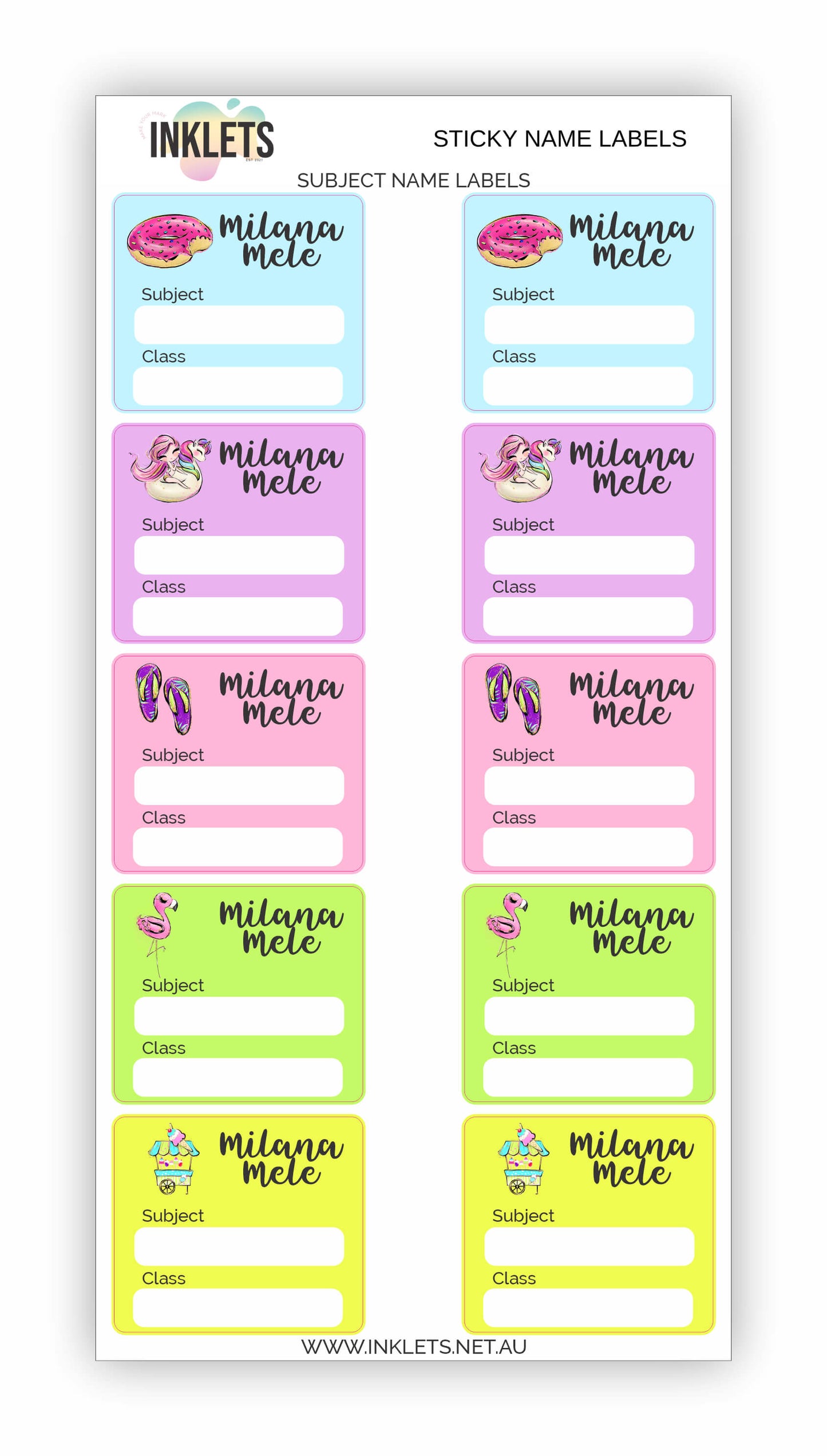 Pool Party Name Label Bundle