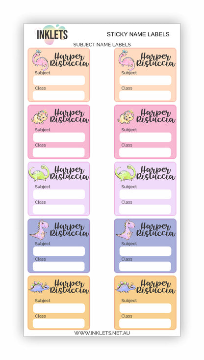 Pink Dinos Name Label Bundle