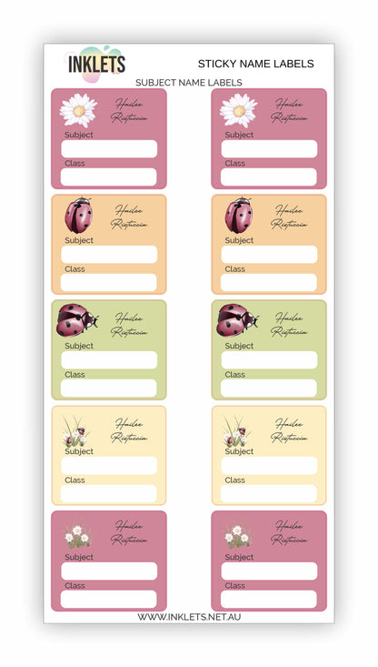 Ladybugs Name Label Bundle