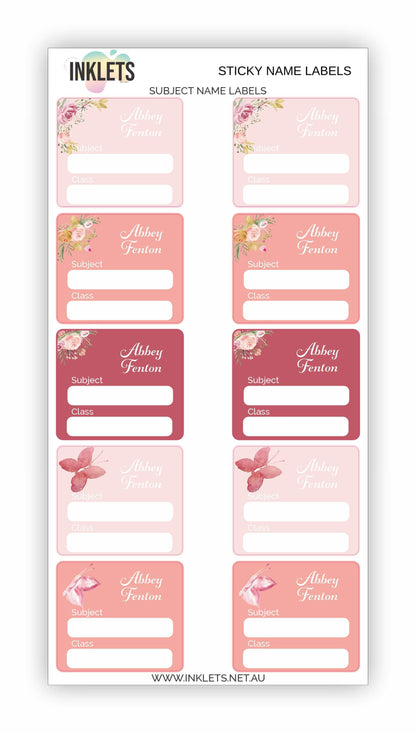Blush Floral Name Label Bundle