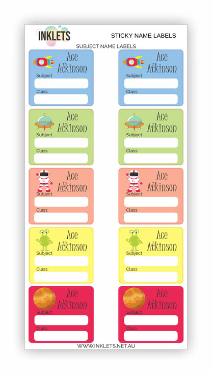 Space Blast Name Label Bundle